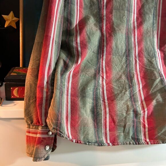 Point Zero Men's Red and Tan Striped Casual Shirt XL - Picture 6 of 16